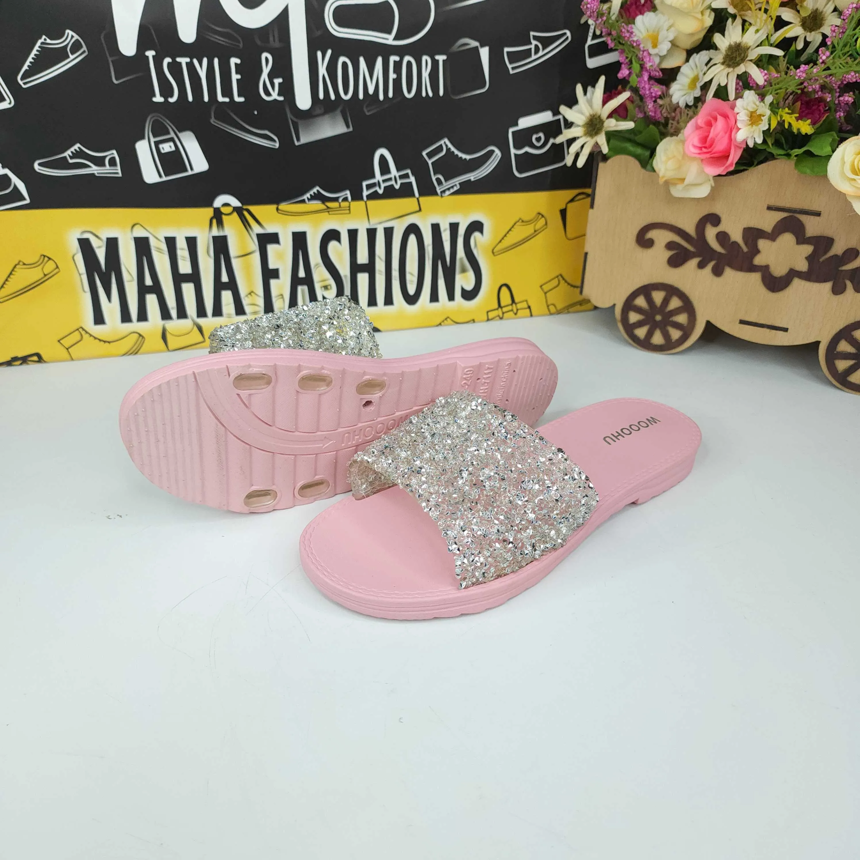 Pink Stud Slippers