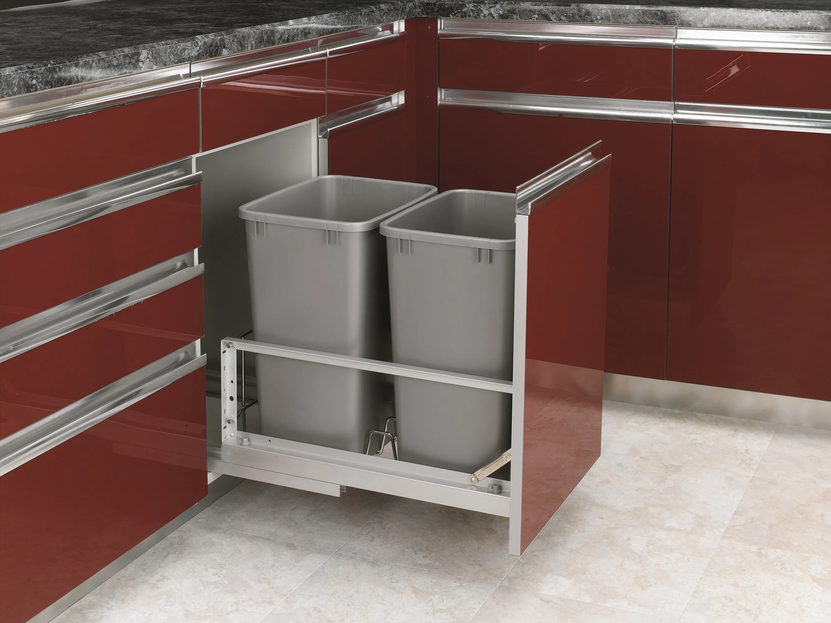 Rev-A-Shelf Double 35 Quart Pull-Out Waste Containers 5349-18DM-217