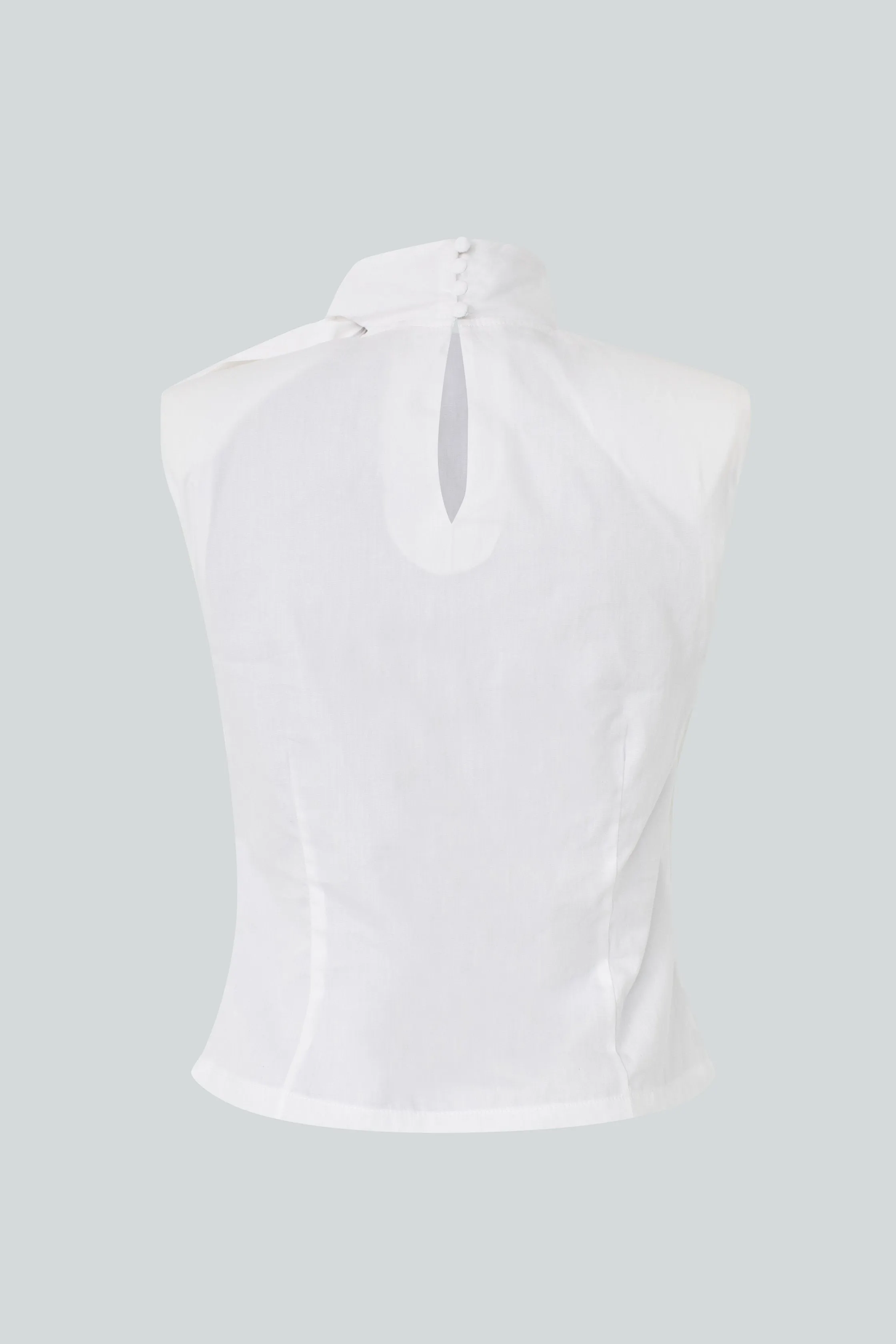 Shell Top W/ Knot White