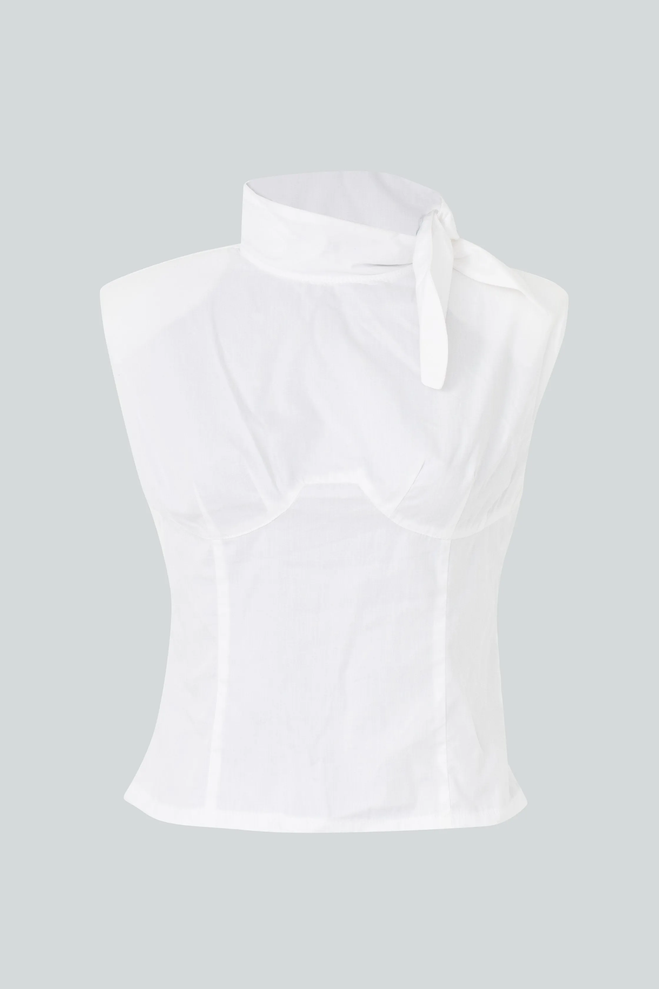 Shell Top W/ Knot White