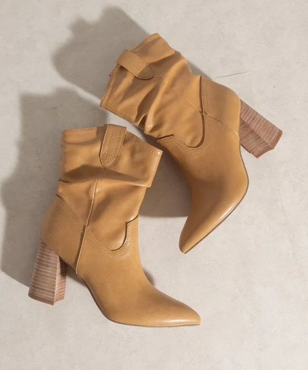 Slip On Western Styled Short Bootie