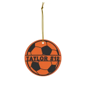 Soccer Ornament, Personalized Soccer Christmas Ornament, Ceramic Tree Ornament for Soccer Players