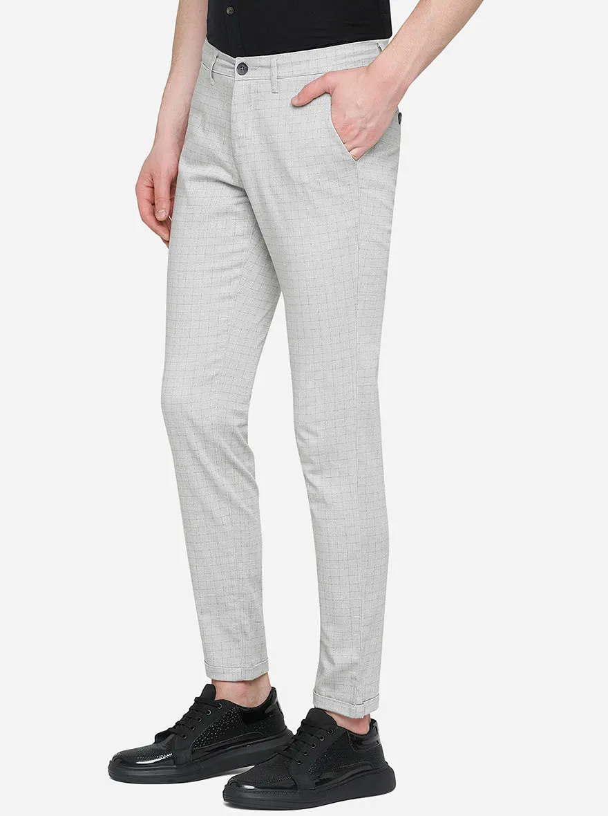 Steel Grey Solid Neo Fit Casual Trouser | Greenfibre