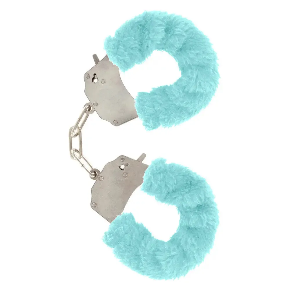 Toyjoy Metal Aqua Furry Fun Wrist Cuffs with 2 Keys