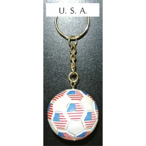 USA Soccer Ball Metal Key Chain